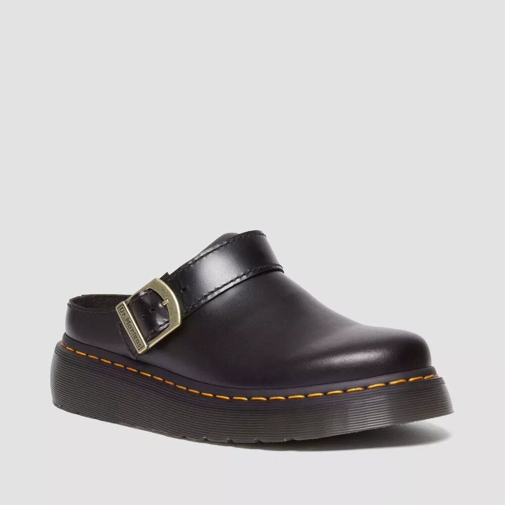 Dr. Martens Laketen Atlas Leather Slingback Platform Mules, Black, W8